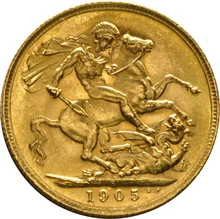 Moneda Soberano de Oro 1905 Eduardo VII (S)