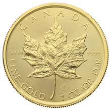 Maple Leaf Canadiense de 1 oz de Oro 2019