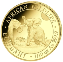 Moneda Oro 1/10 oz Elefante Somalí 2024