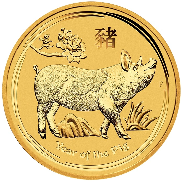 2019 Perth Mint Quarter Ounce Year of the Pig Gold Coin