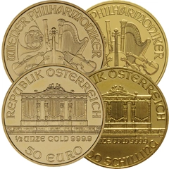 Moneda Filarmónica Viena de Oro de 1/2 oz (de Nuestra Elección)