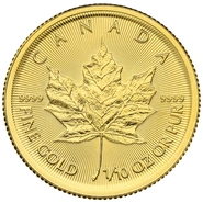 Maple Leaf Canadiense de 1/10 oz de Oro 2020