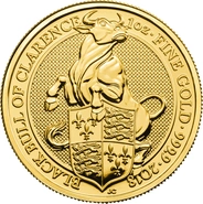 Moneda Bestias de la Reina El Toro Negro de Clarence de Oro de 1 oz 2018