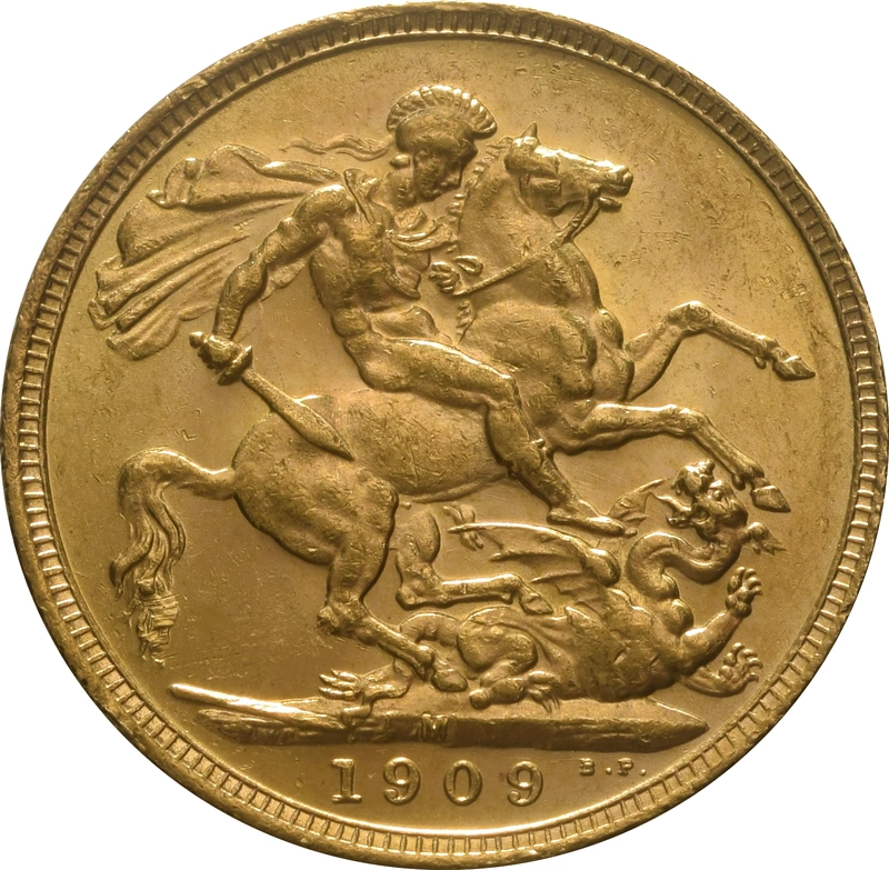 Moneda Soberano de Oro 1909 Eduardo VII (M)