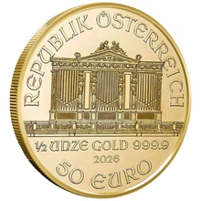 Moneda Filarmónica Viena de Oro de 1/2 oz 2026