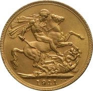 Moneda Soberano de Oro Jorge V 1911 Londres