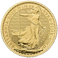 Moneda Britannia de Oro de Cuarto de Onza 2025