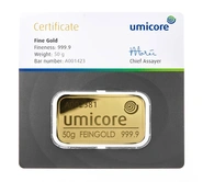 Lingote de Oro de 50 g Umicore