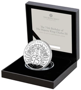 Moneda de Plata de £5 Proof - 75 Anversario de Carlos III 2023