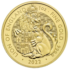 Moneda Bestias de Tudor El León de Inglaterra de Oro de 1 oz 2022