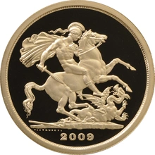 Moneda Soberano Quíntuplo de Oro Proof 2009