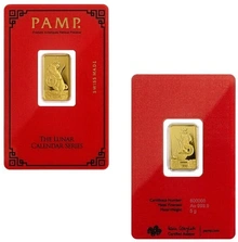 Lingote de Oro de 5 g Horóscopo Chino Completo PAMP