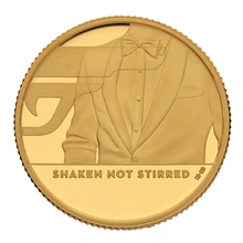 Moneda de Oro Proof de 1/4 onza en caja de regalo - James Bond 'Mezclado no agitado' 2020