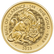 Moneda de 1oz de Oro Toro Negro de Clarence - Bestias Tudor 2023