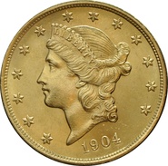 Moneda de Oro de $20 Águila Americana - Año aleatorio