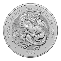 2026 The Royal Dragon Tudor Beast 2oz Moneda de plata
