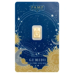 0.5g Lingote de oro PAMP Zodiac Gemini Minted
