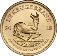 Moneda Krugerrand de 1/2 oz de Oro 2018