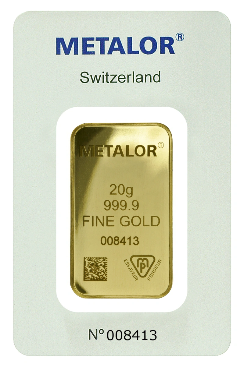 Lingote de Oro de 20 g Metalor