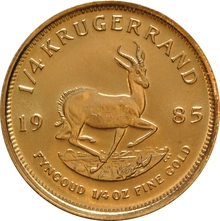 Moneda Krugerrand de 1/4 oz de Oro 1985