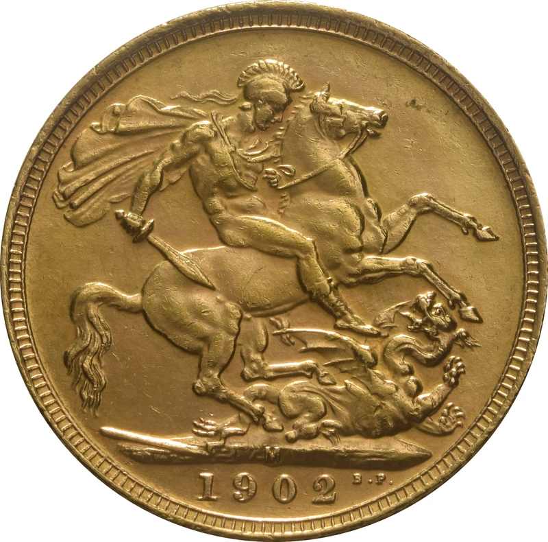 Moneda Soberano de Oro 1902 Eduardo VII (M)