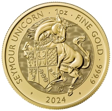 Moneda Bestias Tudor de Oro de 1 oz Unicornio de Seymour 2024