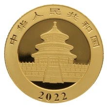 Moneda Panda Chino de Oro de 3 g 2022