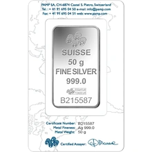Lingote de Plata de 50 g PAMP