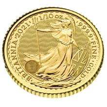 Moneda Britannia de Oro de 1/10 oz 2021