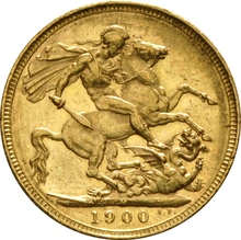 Moneda Soberano de Oro 1900 Victoria Velada (M)