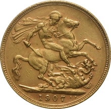 Moneda Soberano de Oro 1907 Eduardo VII (S)