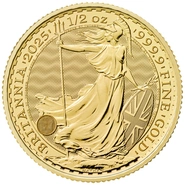 Moneda Britannia de Oro de 1/2 onza 2025