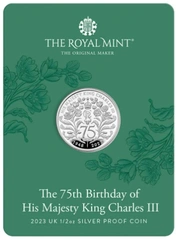 Moneda Plata 1/2 oz Proof - 75 Aniversario de Carlos III de Reino Unido 2023