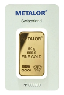 Lingote de Oro de 50 g Metalor