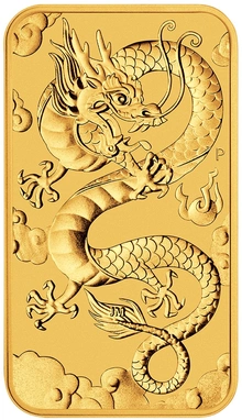Moneda Dragón Rectangular de Oro de 1 oz 2019