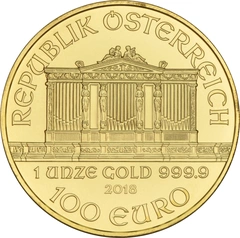 Moneda Filarmónica Viena de Oro de 1 oz 2018
