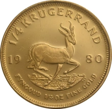 Moneda Krugerrand de 1/4 oz de Oro 1980