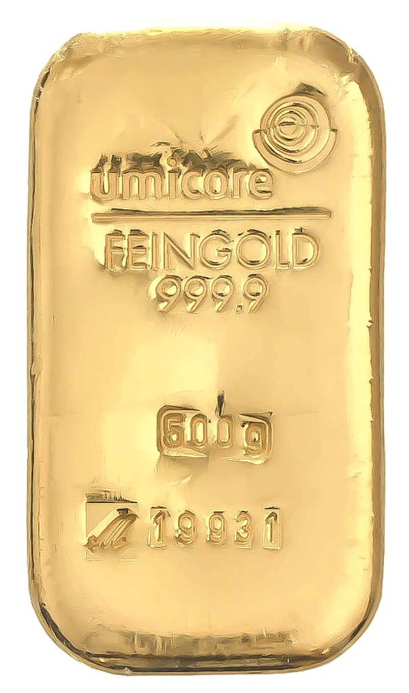 Lingote Umicore de 500g de Oro