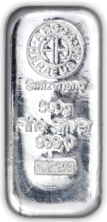 Lingote de Plata 500 g Heraeus
