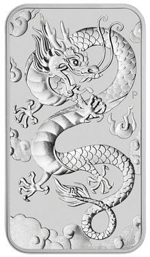 Moneda Dragón Rectangular de Plata de 1 oz 2019