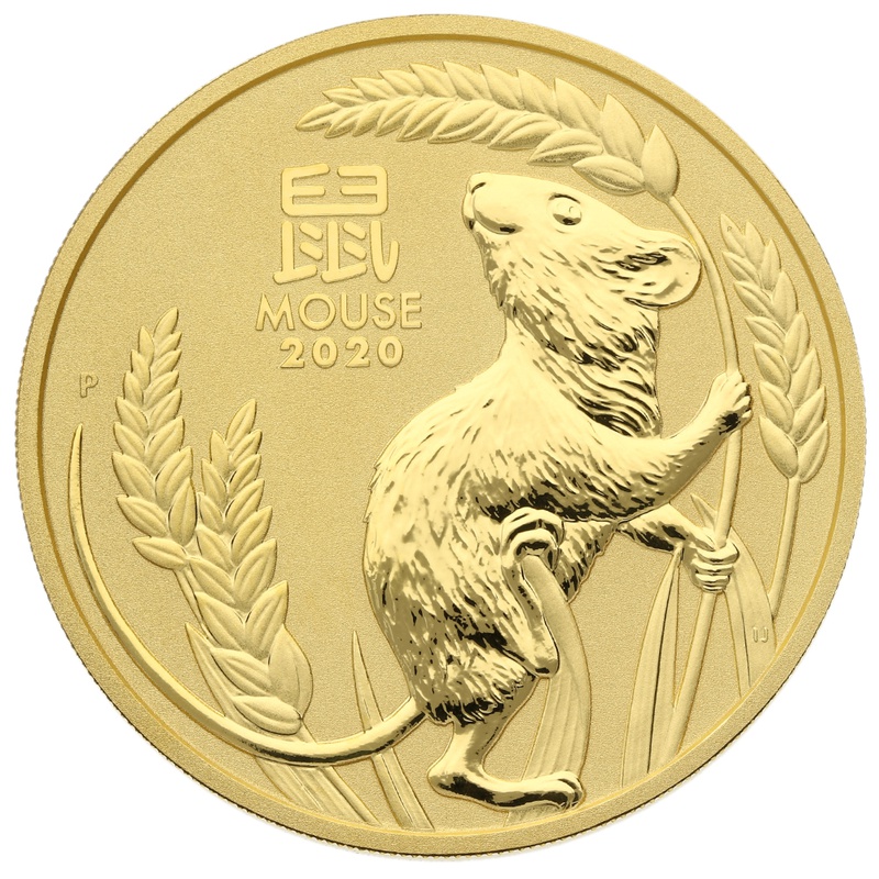 2020 2oz Perth Mint Year of the Mouse Gold Coin