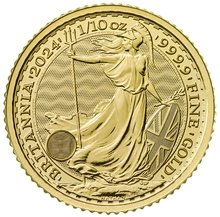 Moneda Britannia de Oro de Décimo de Onza 2024