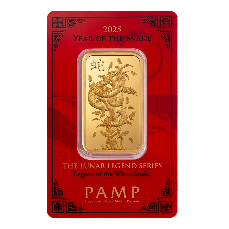 Lingote de Oro de 1 oz PAMP Año de la Serpiente 2025