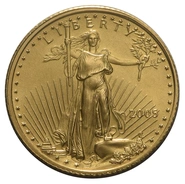 Moneda American Eagle de Oro de 1/10 oz 2005
