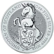 El Unicornio de Escocia, 10oz de Plata - Bestias de la Reina