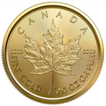 Maple Leaf Canadiense de 1/10 oz de Oro 2023