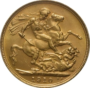 Moneda Soberano de Oro 1910 Eduardo VII (S)
