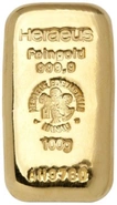 Lingote de Oro de 100 g Fundido Heraeus